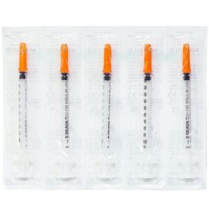 Kim tiêm tiểu đường B.Braun Omnican 1ml/100 I.U màu cam dùng cho người tiểu đường (100 cái)