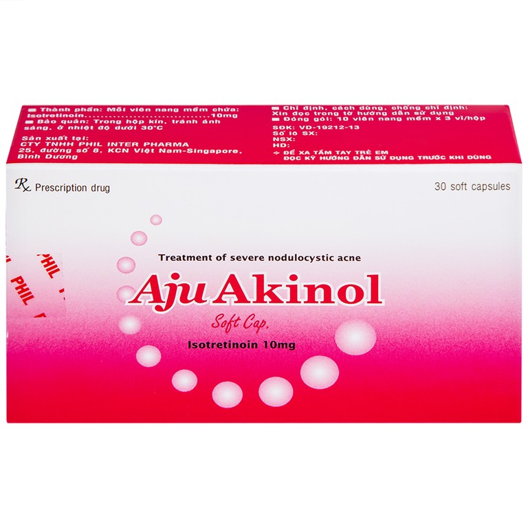 Thuốc Aju Akinol điều trị mụn trứng cá nang sần (3 vỉ x 10 viên)