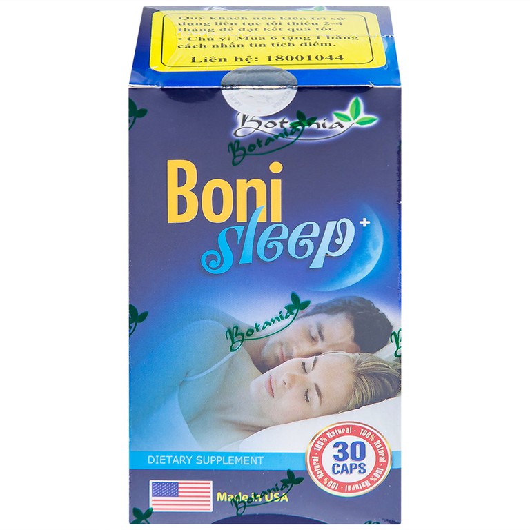 Viên uống Bonisleep Botania giúp an thần, giảm căng thẳng thần kinh (30 viên)