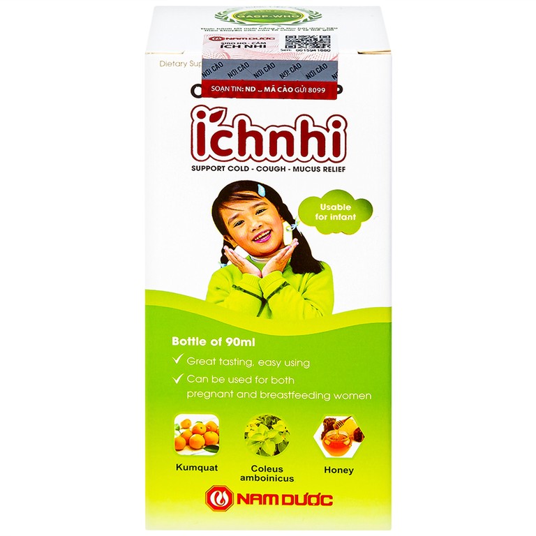 Siro ho cảm Ích Nhi Nam Dược hỗ trợ giải cảm, giảm ho, tiêu đờm (90ml)