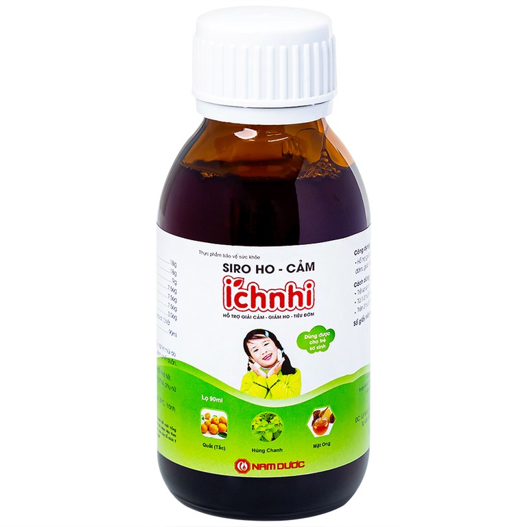 Siro ho cảm Ích Nhi Nam Dược hỗ trợ giải cảm, giảm ho, tiêu đờm (90ml)