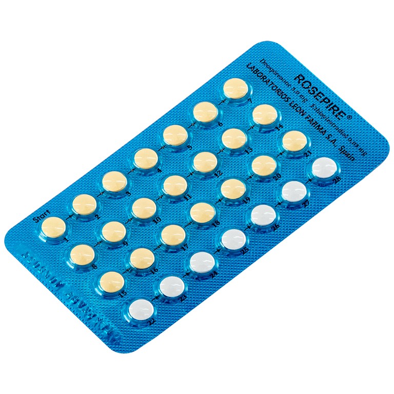 Thuốc Rosepire 3mg/0,03mg Exeltis xanh dùng để tránh thai (1 vỉ x 28 viên)