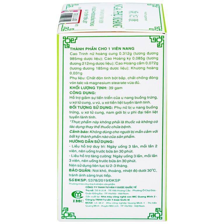 Viên uống Nga Phụ Khang Dược Quốc Tế hỗ trợ giảm sự tiến triển của u nang buồng trứng (60 viên)