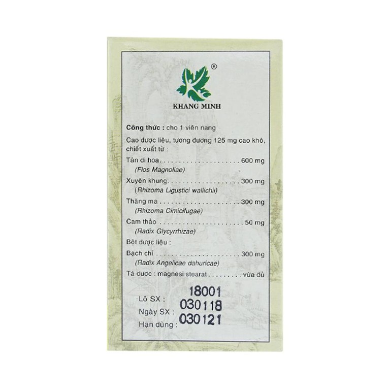 Thuốc Tỷ Viêm Nang Khang Minh điều trị viêm xoang, viêm mũi dị ứng (60 viên)