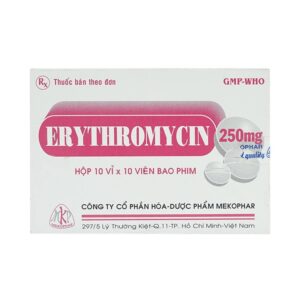 Thuốc Erythromycin 250mg Mekophar điều trị nhiễm khuẩn (10 vỉ x 10 viên)