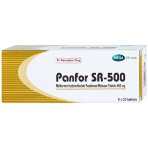 Viên nén Panfor SR-500 MEGA We Care điều trị bệnh đái tháo đường típ 2 (5 vỉ x 20 viên)