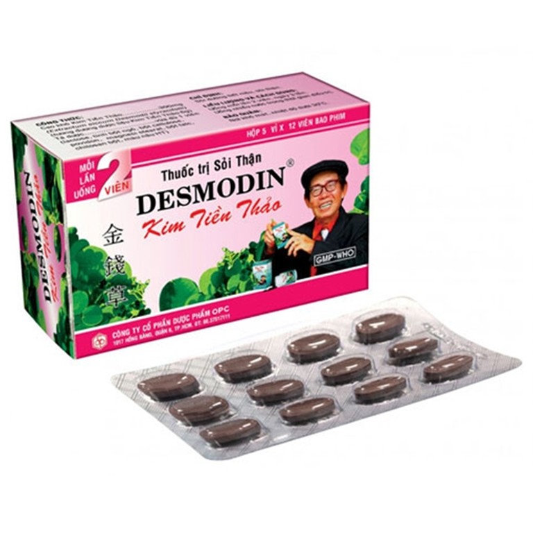 Thuốc Desmodin Kim Tiền Thảo OPC điều trị sỏi đường tiết niệu, sỏi thận (5 vỉ x 12 viên)