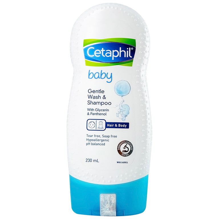 Sữa tắm gội em bé Cetaphil Baby Gentle Wash and Shampoo Hair and Body làm dịu da, không gây kích ứng (230ml)