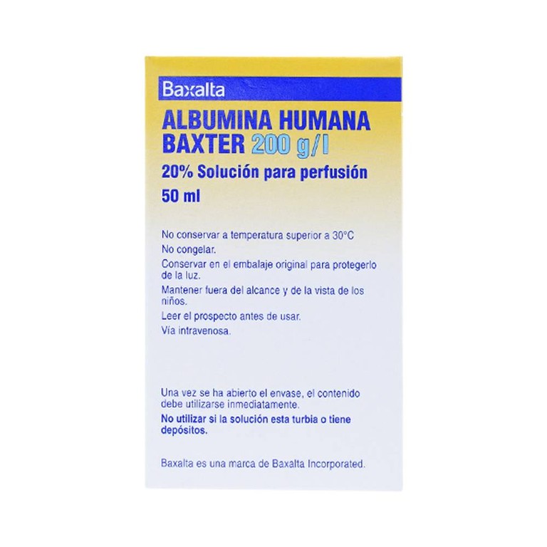 Dung dịch tiêm Human Albumin Baxter 200g/l dùng trong phục hồi và duy trì thể tích máu (50ml)