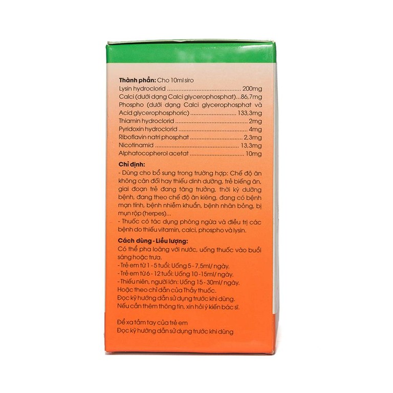 Siro Nutrohadi F bổ sung dinh dưỡng dùng cho trẻ biếng ăn, phòng ngừa thiếu vitamin (20 ống x 10ml)