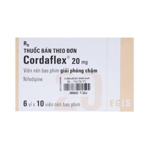 Thuốc Cordaflex 20mg Egis Pharma phòng ngừa chứng đau thắt ngực, tăng huyết áp (6 vỉ x 10 viên)