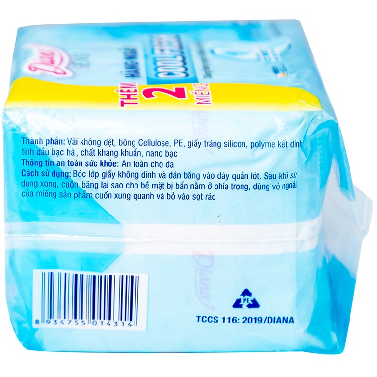 Băng vệ sinh hàng ngày Diana Sensi Cool Fresh Unicharm (20 miếng)