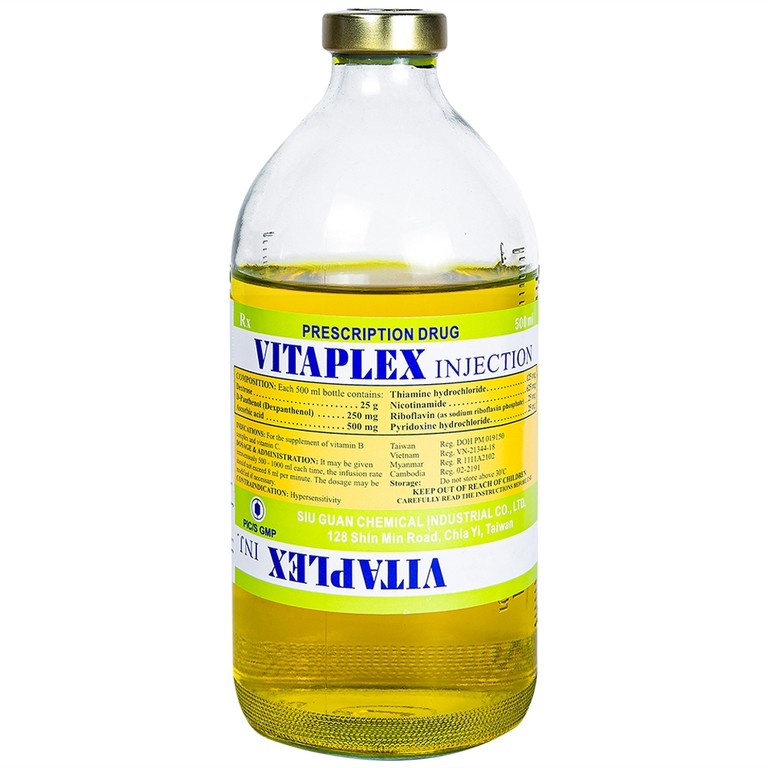 Thuốc tiêm Vitaplex Injection Siu Guan Chemical điều trị thiếu Vitamin nhóm B (500ml)