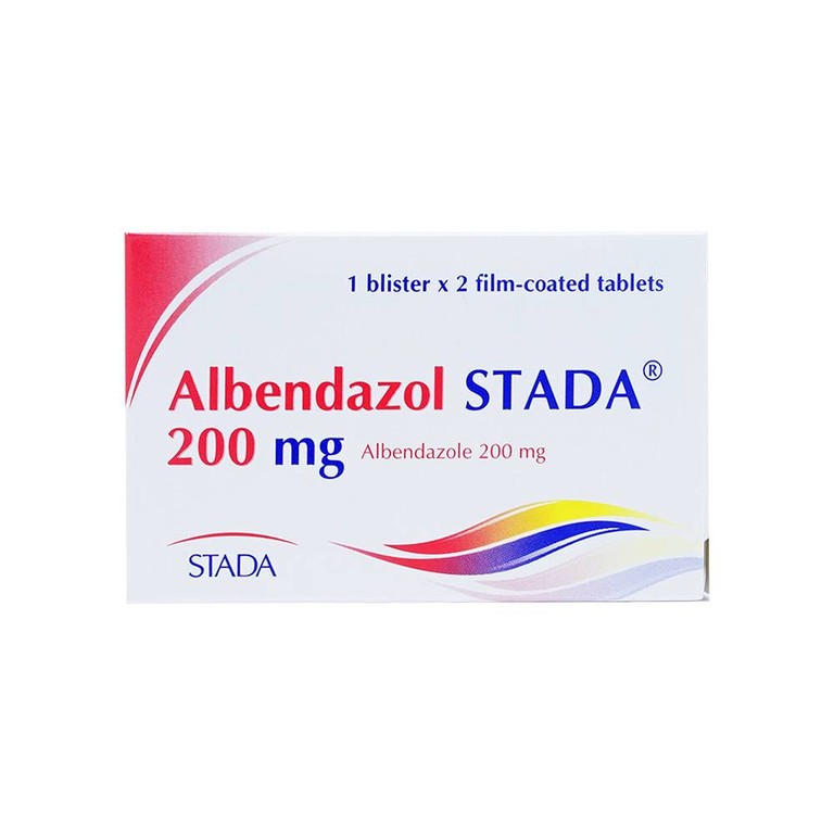 Thuốc Albendazol Stada 200mg điều trị nhiễm một hoặc nhiều loại ký sinh trùng đường ruột (1 vỉ x 2 viên)