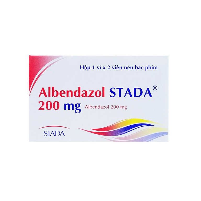 Thuốc Albendazol Stada 200mg điều trị nhiễm một hoặc nhiều loại ký sinh trùng đường ruột (1 vỉ x 2 viên)