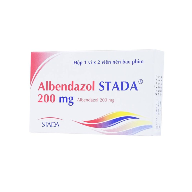 Thuốc Albendazol Stada 200mg điều trị nhiễm một hoặc nhiều loại ký sinh trùng đường ruột (1 vỉ x 2 viên)