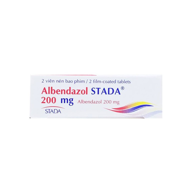 Thuốc Albendazol Stada 200mg điều trị nhiễm một hoặc nhiều loại ký sinh trùng đường ruột (1 vỉ x 2 viên)