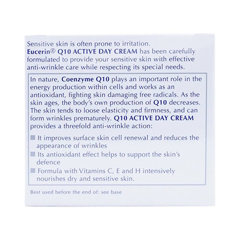 Kem dưỡng da ban ngày Eucerin Q10 Active Day Cream ngăn ngừa lão hoá cho da khô và da nhạy cảm (50ml)