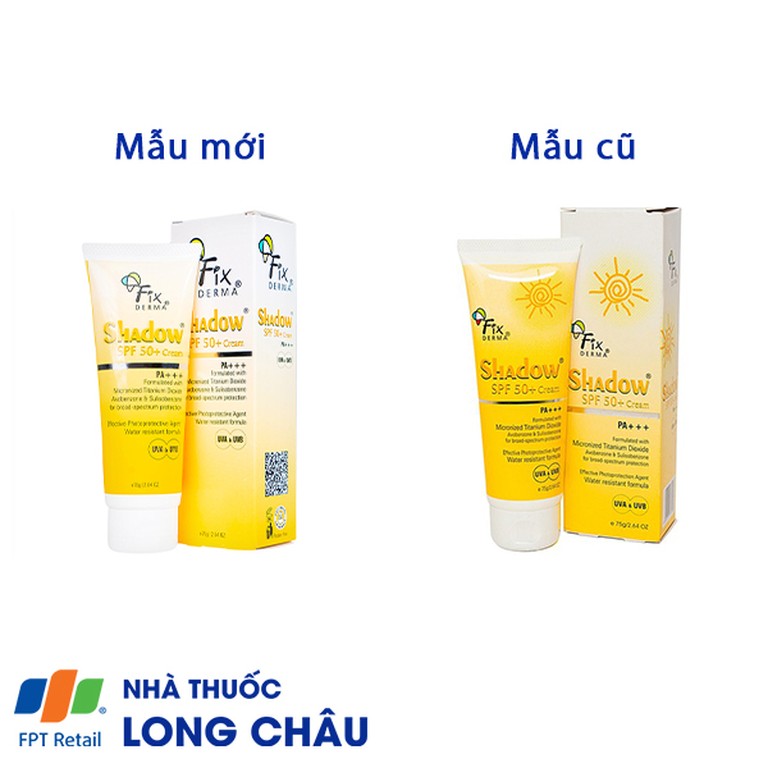 Kem chống nắng Fixderma Shadow SPF 50+ Cream chống nắng mạnh, dưỡng ẩm da (75g)