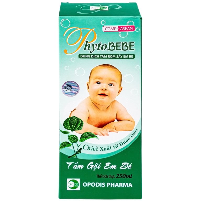 Dung dịch tắm Phyto Bebe Opodis làm giảm rôm sảy, giảm kích ứng (250ml)