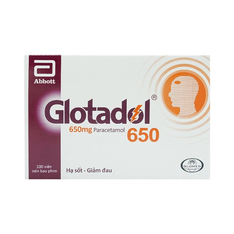 Thuốc Glotadol 650 Abbott hỗ trợ hạ sốt và giảm đau (10 vỉ x 10 viên)