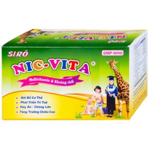 Siro Nic-Vita bổ sung dinh dưỡng, phát triển chiều cao ở trẻ em (20 ống x 10ml)