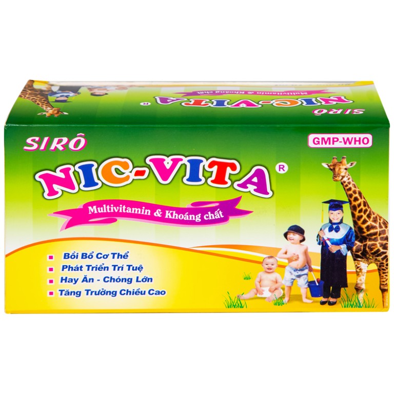Siro Nic-Vita bổ sung dinh dưỡng, phát triển chiều cao ở trẻ em (20 ống x 10ml)