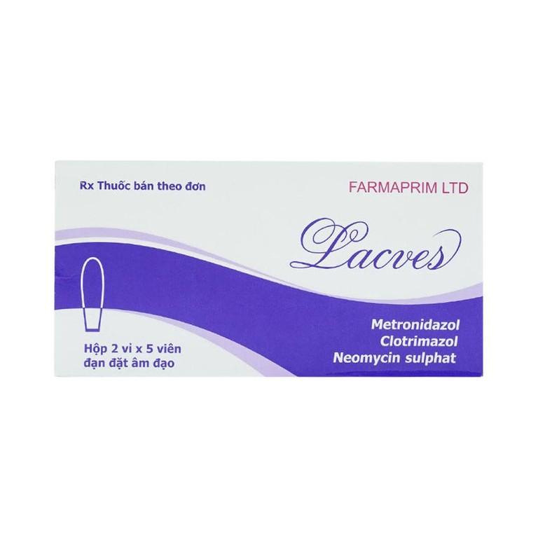 Viên đặt âm đạo Lacves Farmaprim điều trị viêm âm đạo (2 vỉ x 5 viên)