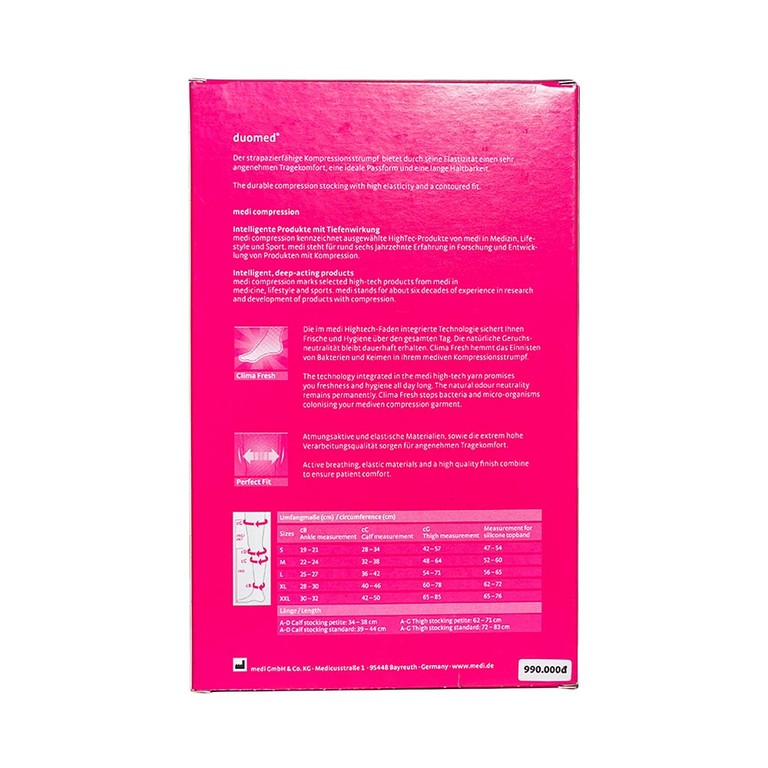 Vớ gối y khoa Duomed size XS hỗ trợ điều trị suy tĩnh mạch, phù chân, đau nhức chân