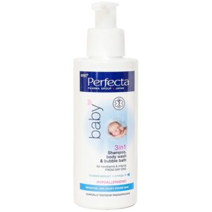 Gel tắm gội 3 trong 1 cho trẻ từ 1 ngày tuổi Perfecta Baby Rohto dưỡng ẩm da (150ml)