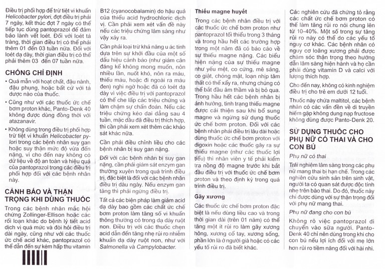 Viên nén Panto-Denk 40 điều trị loét tá tràng, loét dạ dày (2 vỉ x 14 viên)