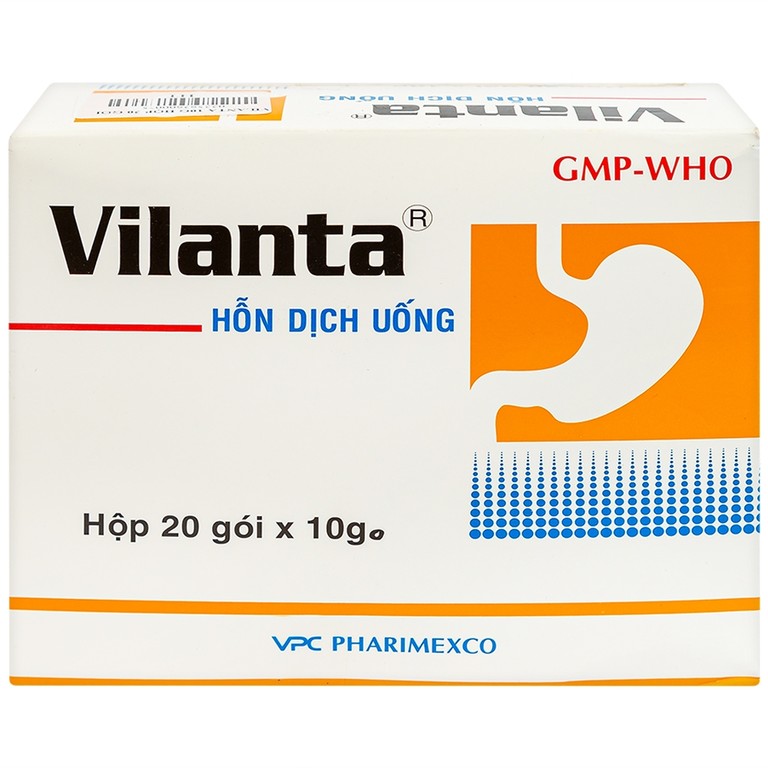 Thuốc Vilanta Pharimexco dịu triệu chứng ợ nóng, ợ chua (20 gói x 10g)