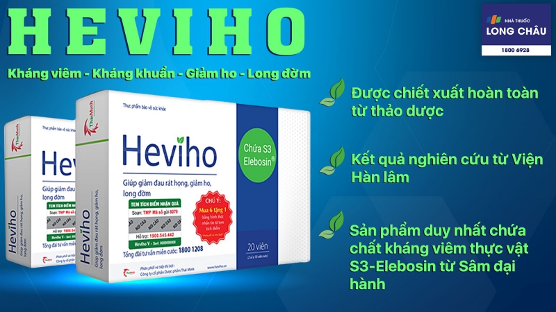 Viên uống giảm viêm đường hô hấp cấp và mạn tính Heviho 2