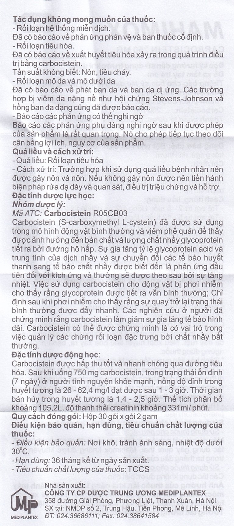 Bột pha hỗn dịch Mahimox 250mg hương dâu điều trị hỗ trợ các rối loạn đường hô hấp (30 gói x 2g)