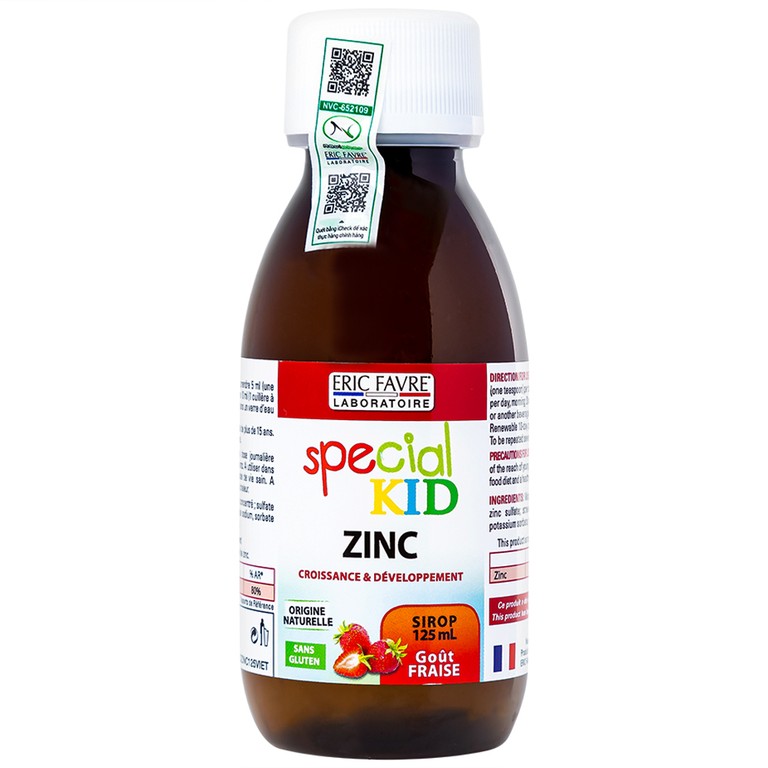 Siro Special Kid Zinc Eric Favre Wellness bổ sung kẽm, hỗ trợ tăng sức đề kháng cho trẻ (125ml)