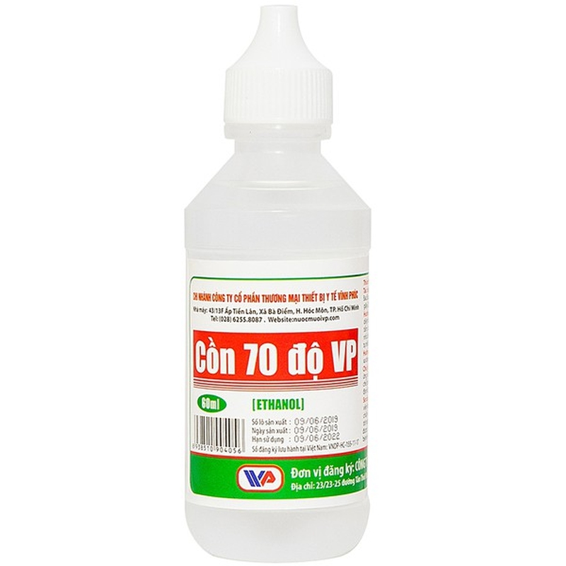 Cồn Trắng 70 Độ Vp 60Ml