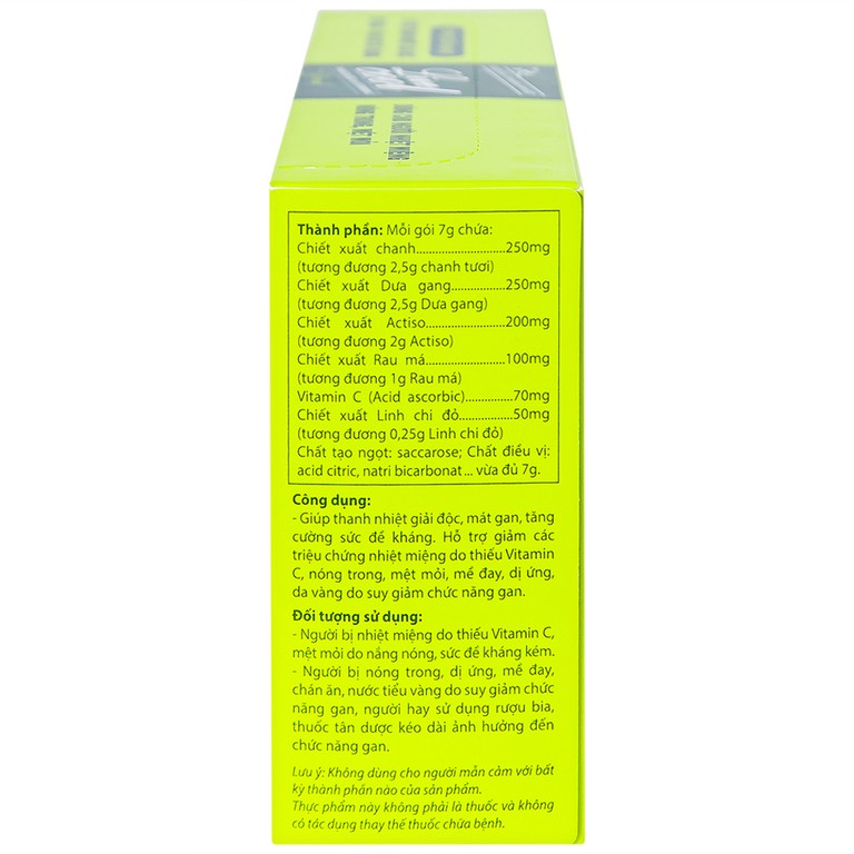 Bột sủi Thanh Nhiệt Livecool Nam Dược hương dưa gang hỗ trợ giải độc, mát gan (10 gói x 7g)