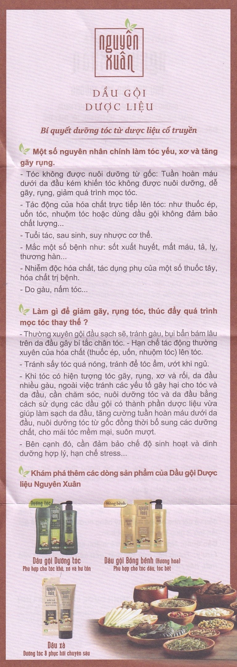 Dầu gội dược liệu Nguyên Xuân xanh lá dưỡng tóc, phục hồi hư tổn (200ml)