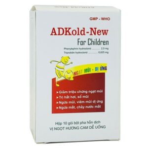 Thuốc ADKold-New For Children 1.5g Pharbaco giảm các bệnh hô hấp, cảm lạnh, cảm cúm (10 gói)