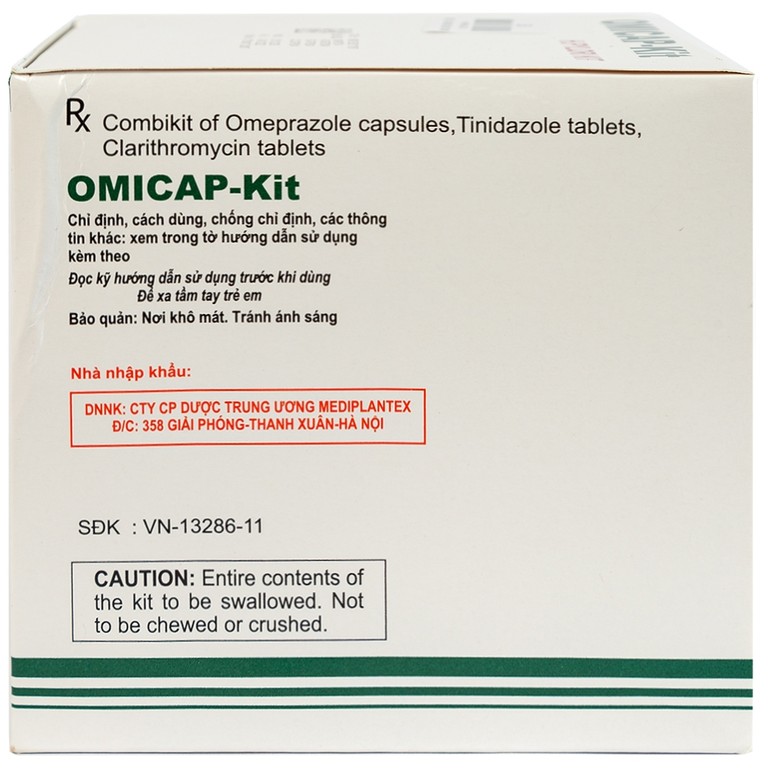 Thuốc Omicap-Kit Micro điều trị viêm dạ dày mãn tính, loét dạ dày - tá tràng (7 kít)