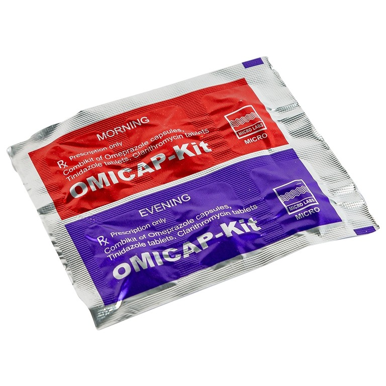 Thuốc Omicap-Kit Micro điều trị viêm dạ dày mãn tính, loét dạ dày - tá tràng (7 kít)
