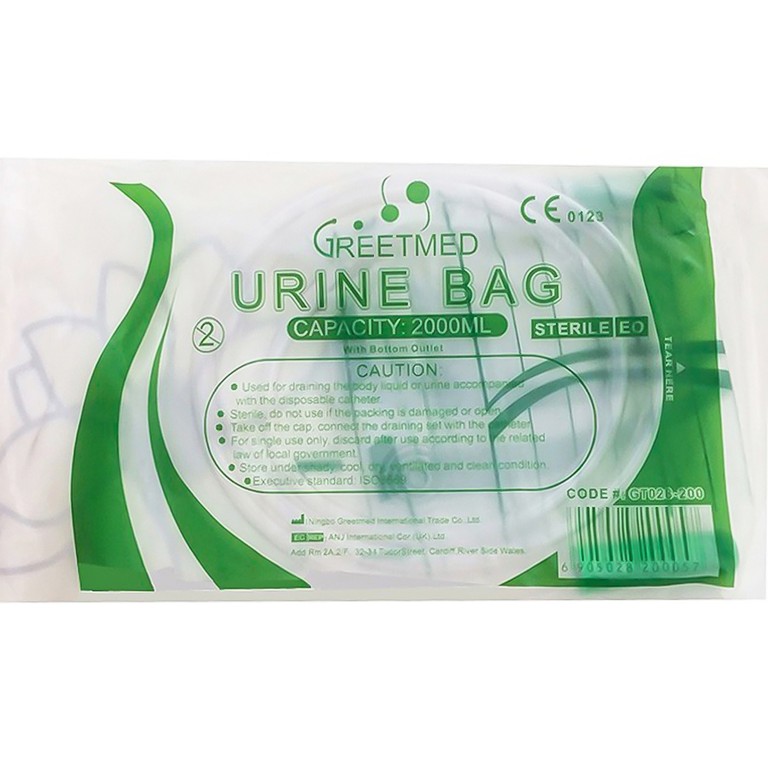 Túi đựng nước tiểu Urine Bag Greetmed tiện dụng, sạch sẽ, dễ sử dụng (10 cái)