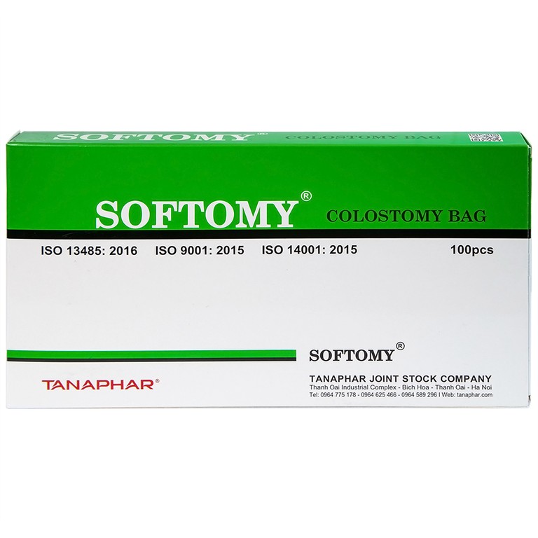 Túi hậu môn nhân tạo Softomy Tanaphar hỗ trợ cho việc bài tiết ở những người bệnh về hệ bài tiết (100 cái)
