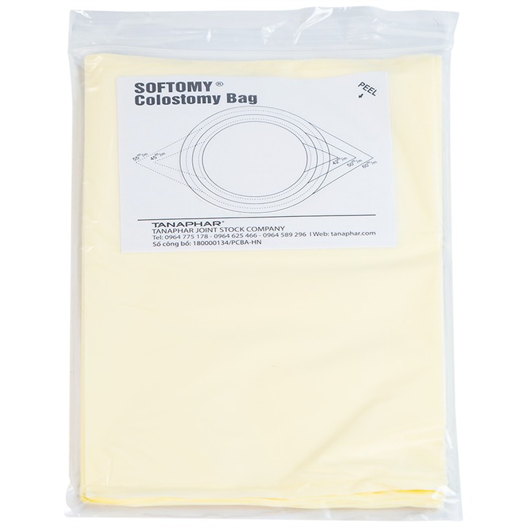 Túi hậu môn nhân tạo Softomy Tanaphar hỗ trợ cho việc bài tiết ở những người bệnh về hệ bài tiết (100 cái)