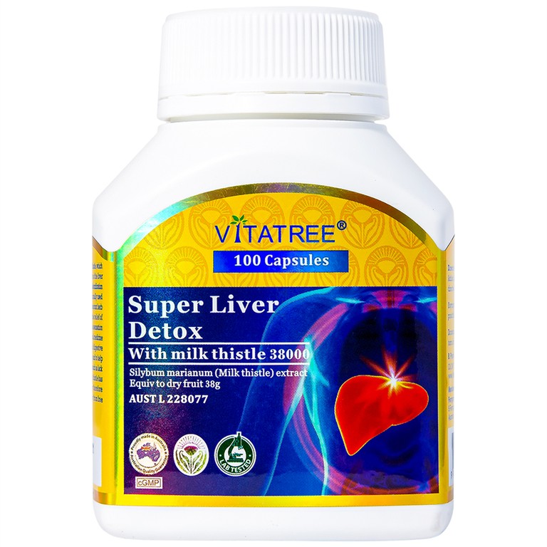 Viên uống Super Liver Detox Vitatree hỗ trợ góp phần giải độc gan (100 viên)