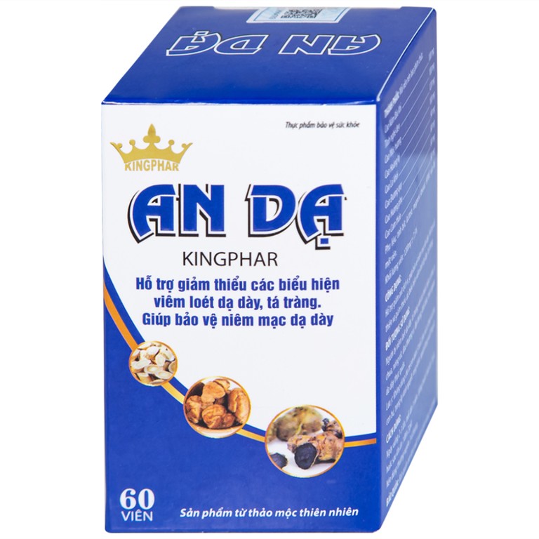 Viên uống An Dạ Kingphar hỗ trợ giảm chứng đau rát vùng thượng vị, xung huyết hang vị (60 viên)
