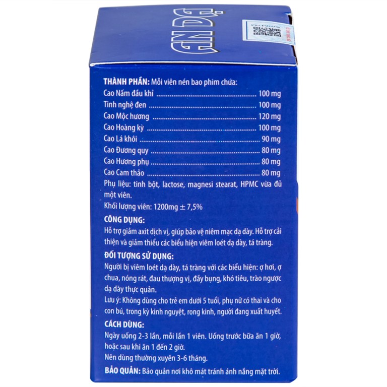 Viên uống An Dạ Kingphar hỗ trợ giảm chứng đau rát vùng thượng vị, xung huyết hang vị (60 viên)