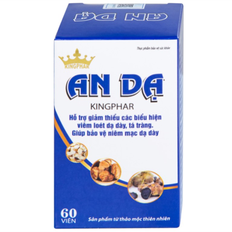 Viên uống An Dạ Kingphar hỗ trợ giảm chứng đau rát vùng thượng vị, xung huyết hang vị (60 viên)
