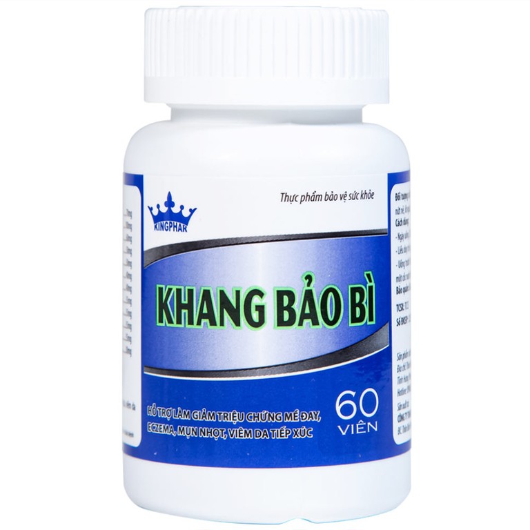 Viên uống Khang Bảo Bì Kingphar hỗ trợ giảm chứng mày đay, Eczema, mụn nhọt (60 viên)