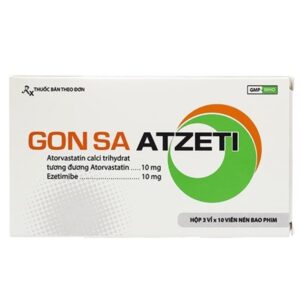 Thuốc Gon Sa Atzeti 10mg/10mg Davipharm điều trị tăng lipid máu nguyên phát (3 vỉ x 10 viên)